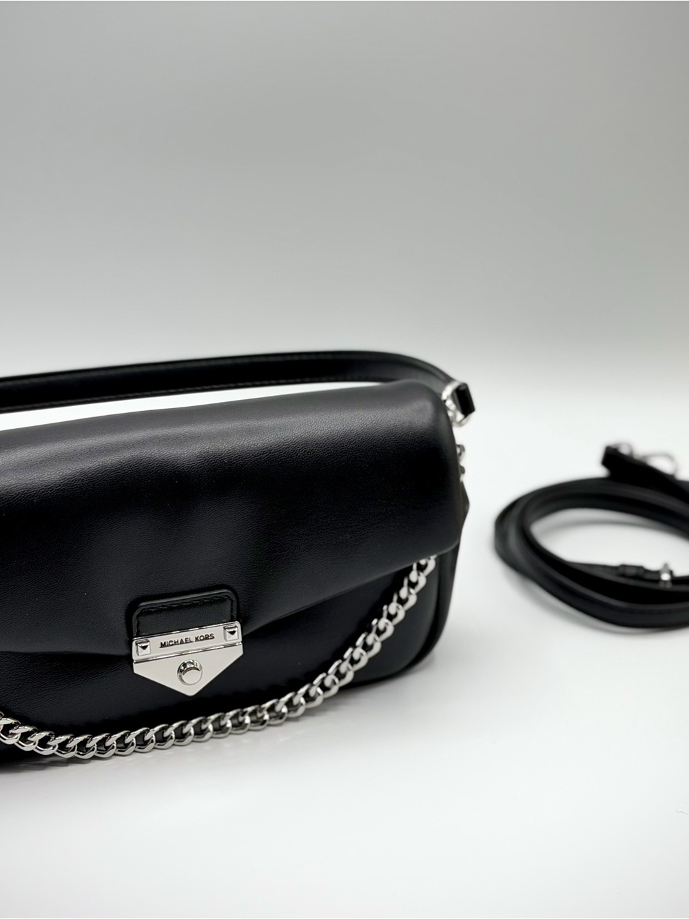 NWT Michael Kors SoHo Black Leather Crossbody Bag